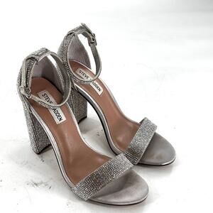 Steve Madden Carrson Heels 8 Jewel Rhinestone Pump Sandals Glam Cocktail
